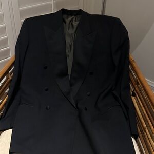 Boss Men's Double-Breasted Black Tuxedo Blazer